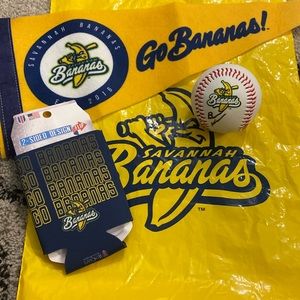 Savannah Bananas Baseball Team Gift Pack - Coozie, Baseball, and Pennant